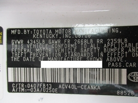 2007 TOYOTA CAMRY LE WHITE 2.4L AT Z17611